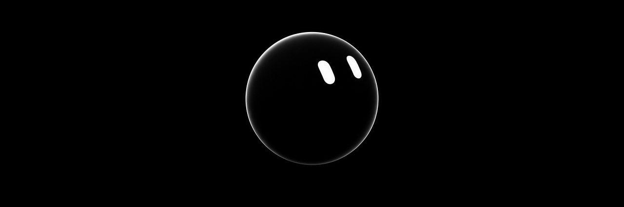 The BOTCOIN bot: a glossy black ball with two white eyes
